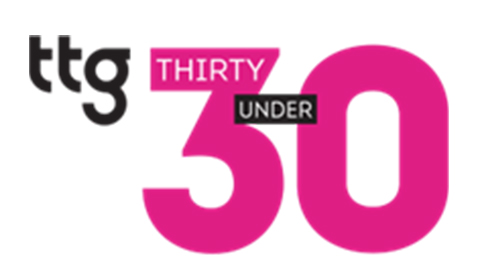 A graphic for ttg 30 under thirty which reads 'ttg THIRTY UNDER 30 in association with tui'.